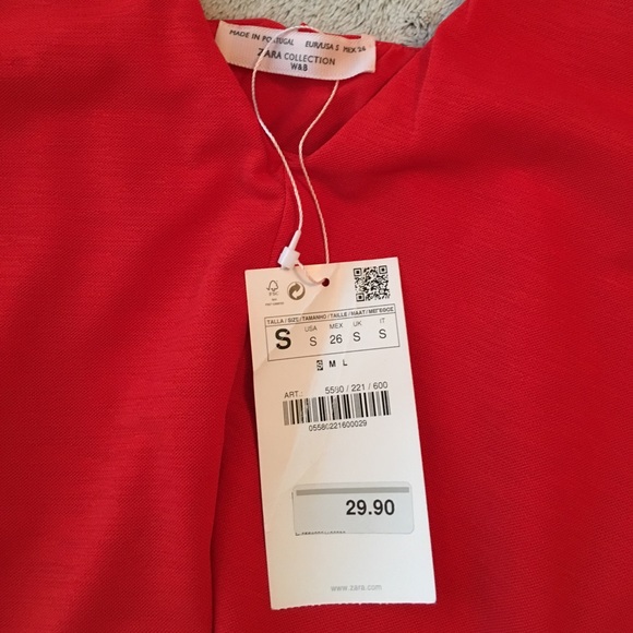 Zara Tops Red Zara Flowy Layered Crop Top Poshmark